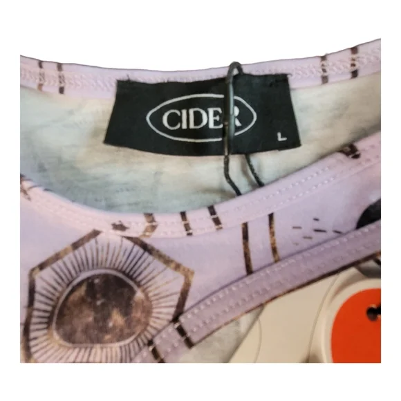 NWT Cider Halloween Graphic Cutout Sleeveless Maxi Dress Purple Side Slit Large - Picture 9 of 16